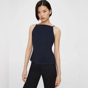 Theory Square Neck Tank Top Women's 
Navy Precision Ponte Sleeveless